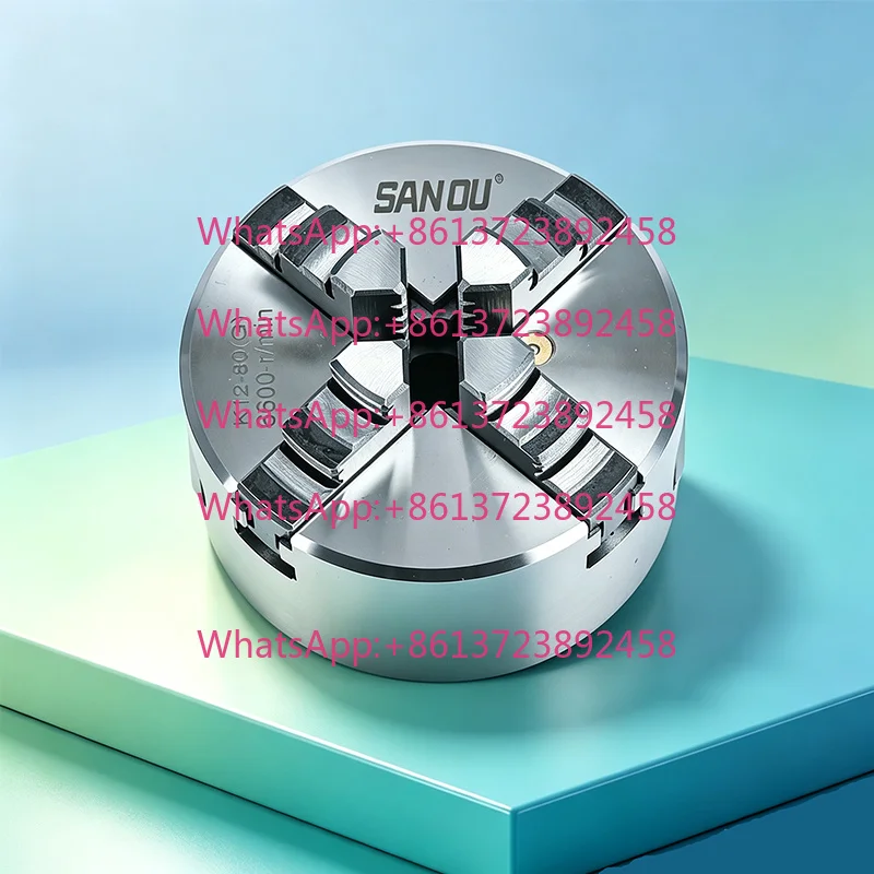 4 Jaw Chuck 80mm Sanou Brand Mini Lathe Chuck K12-80 Self-centering Scroll Chuck Hardened Steel Manual High Accuracy 0.05mm