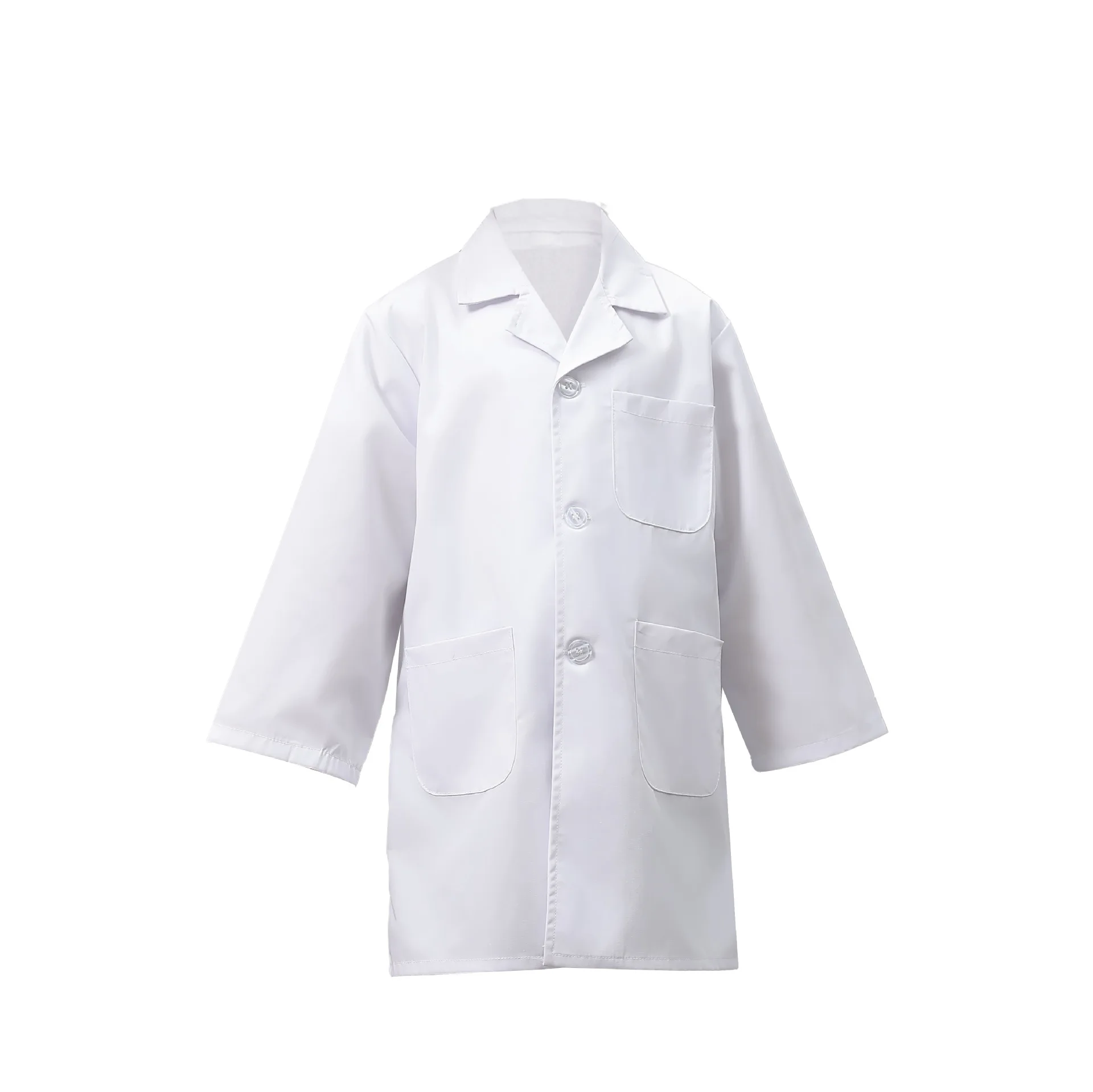 Childrens White Lab Coat Doctor Costume Science Role Play Outfit Poly Cotton for Kindergarten School Kids Boys Girls