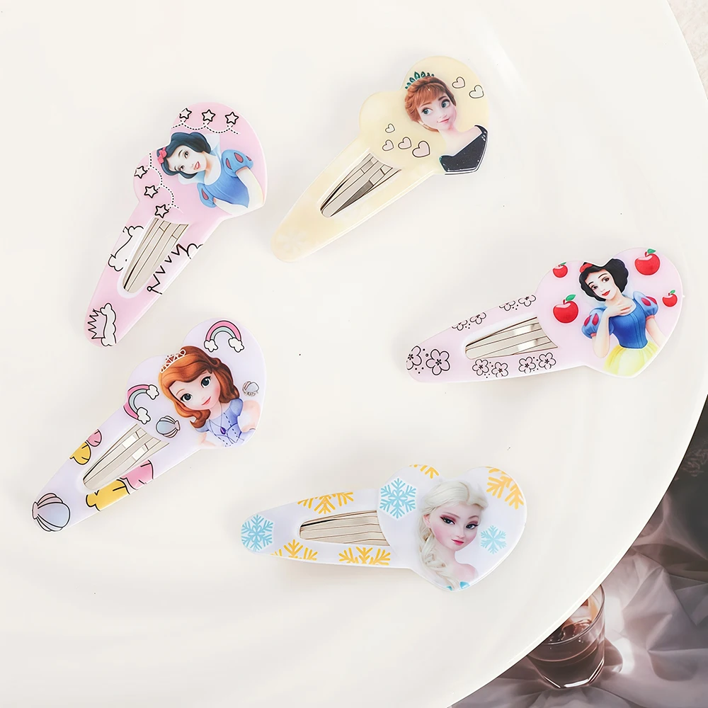 5pcs/lot Elsa Snow White Anna BB Clip Side Hair Clips Print Hair Clips Girls Snow White Elsa Headbands Hair Accessories view 4