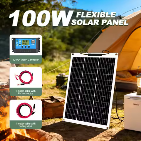 Flexible solar panel vehicle-specific outdoor camping mobile power generation system for home balcony off-grid power supply