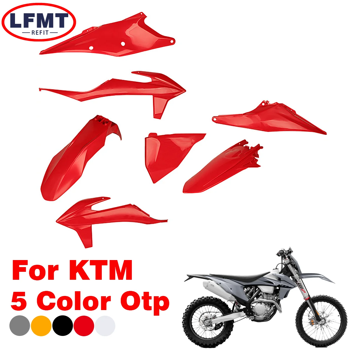 For KTM EXC 150/250/300 TPI XC-W 125-500 2020-2023 Motorcycle Full Plastic Kit Body Fairing Cover Fuel Tank Fender Mudguard Side