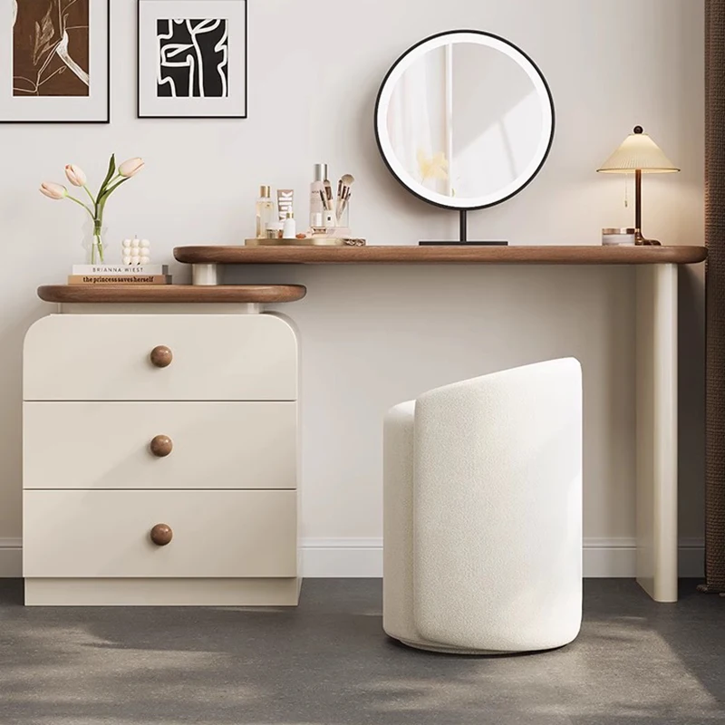 

Design Trendy Vanity Table Cream Style Modern Luxury Glamour Vanity Table With Mirror Tocador De Maquillaje Bedroom Furniture