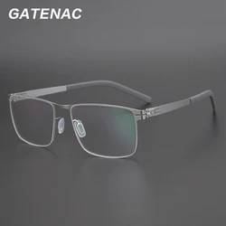 New Square Titanium Alloy Glasses Frame Men Optical Myopia Prescription Eyeglasses Frame Women Denmark Luxury Screwless Eyewear