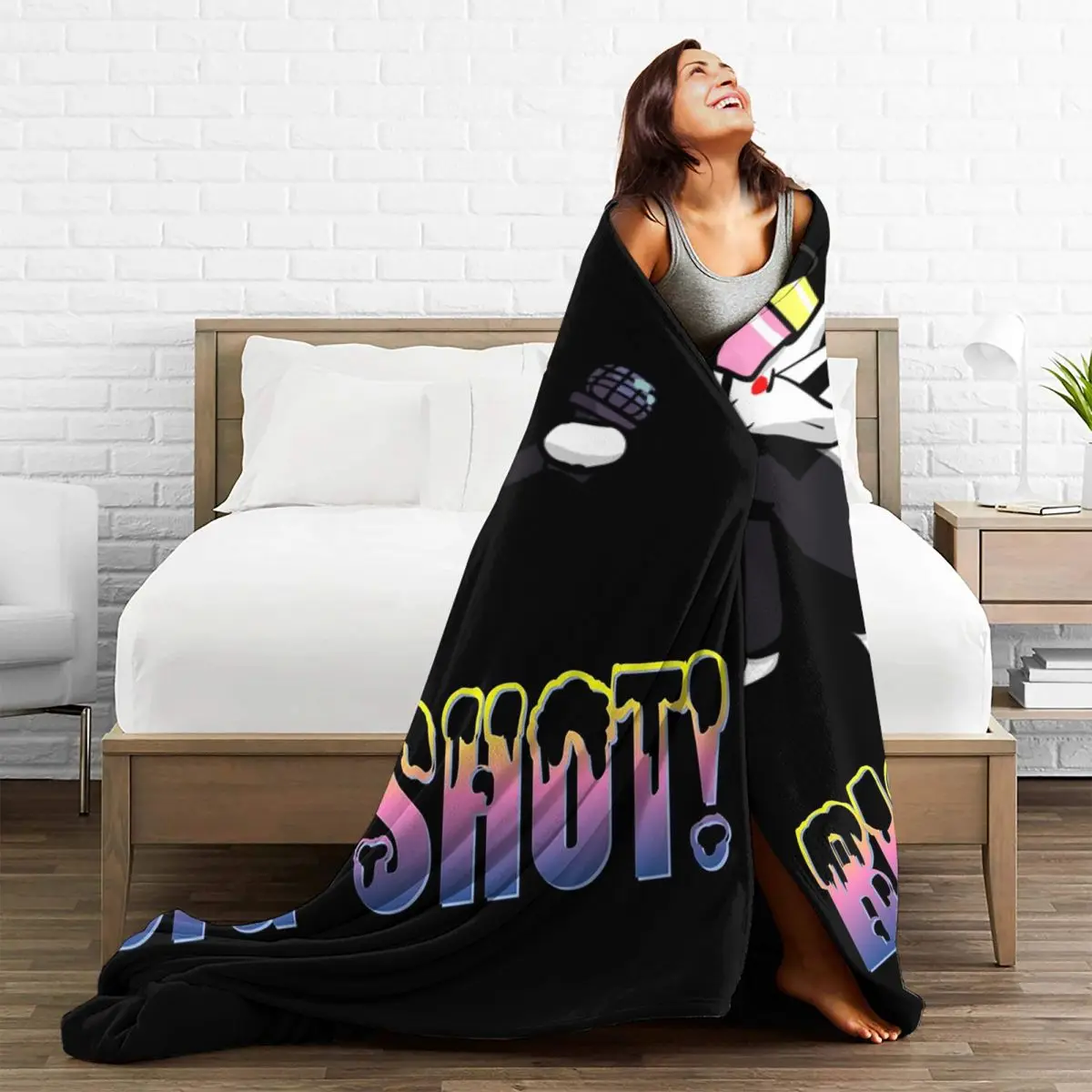 Spamton Big Shot Kromer Krismas Deltarune Game Blanket Flannel Throw Blanket Plush for Bed Living room Picnic Travel Home Couch