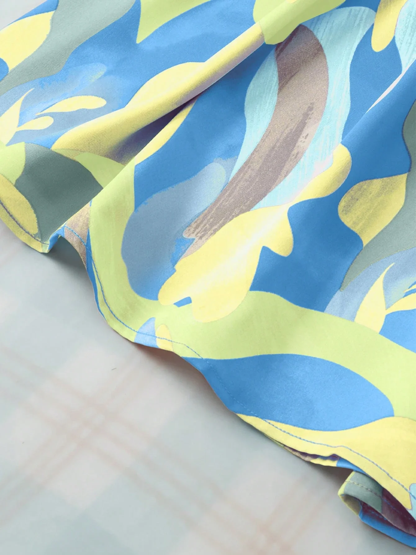 

Women's Abstract Print Loose Fit Round Neck Blouse Summer