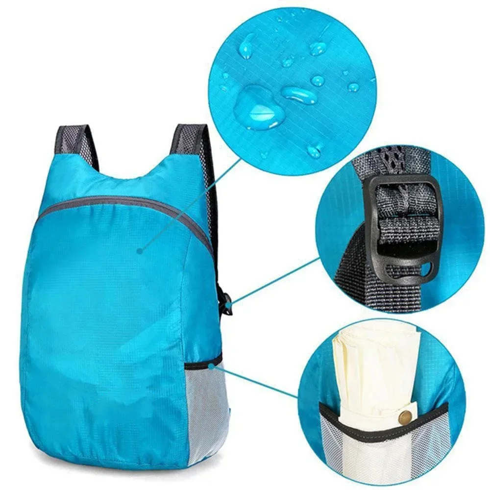 Foldable Waterproof Outdoor Sports Backpack - Ultra Light Portable Travel Bag for Travel Camping Running Fitness Shopping