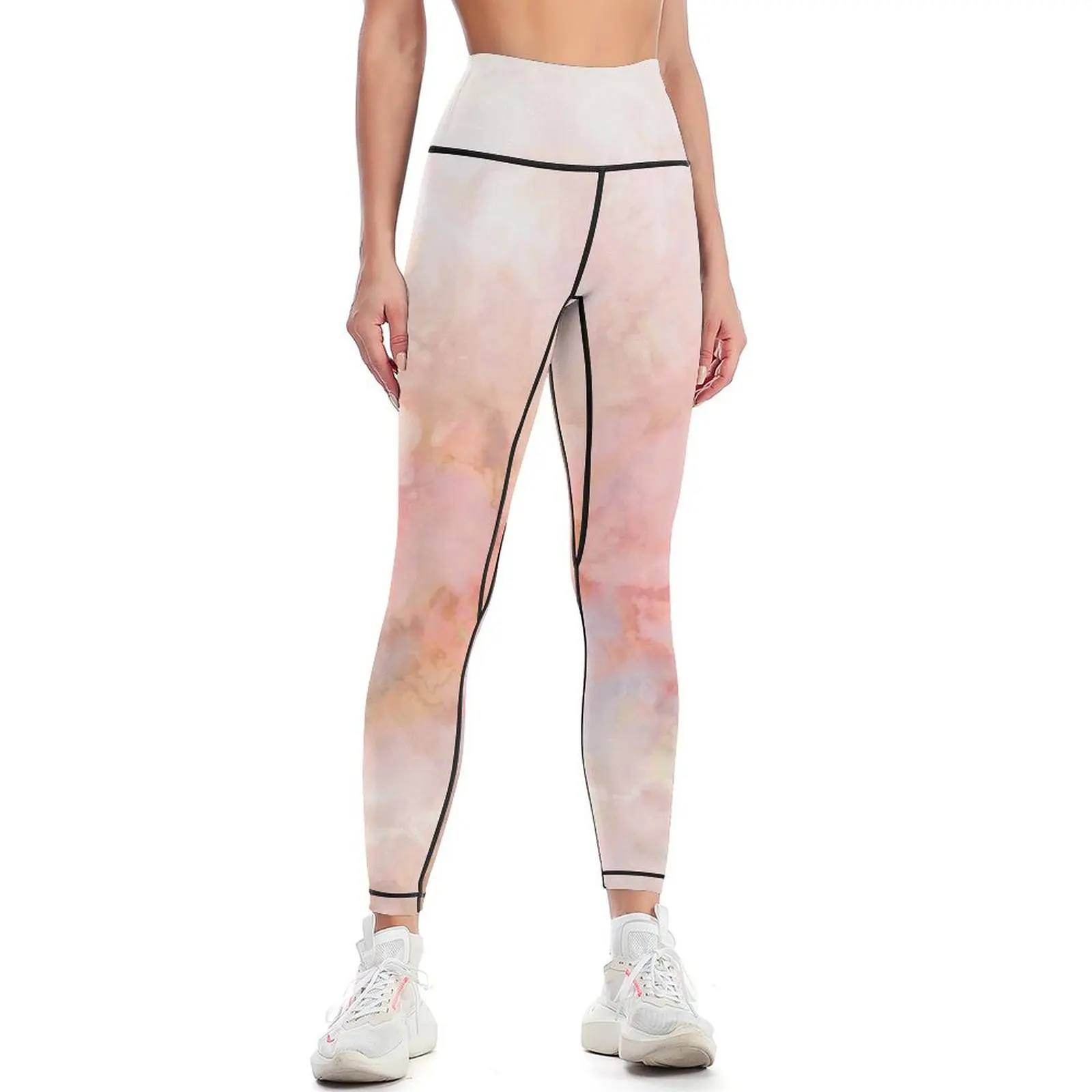 Frozen Pink and Gold Ombre Marble Pattern Leggings for fitness Pants sport trousers Womens Leggings