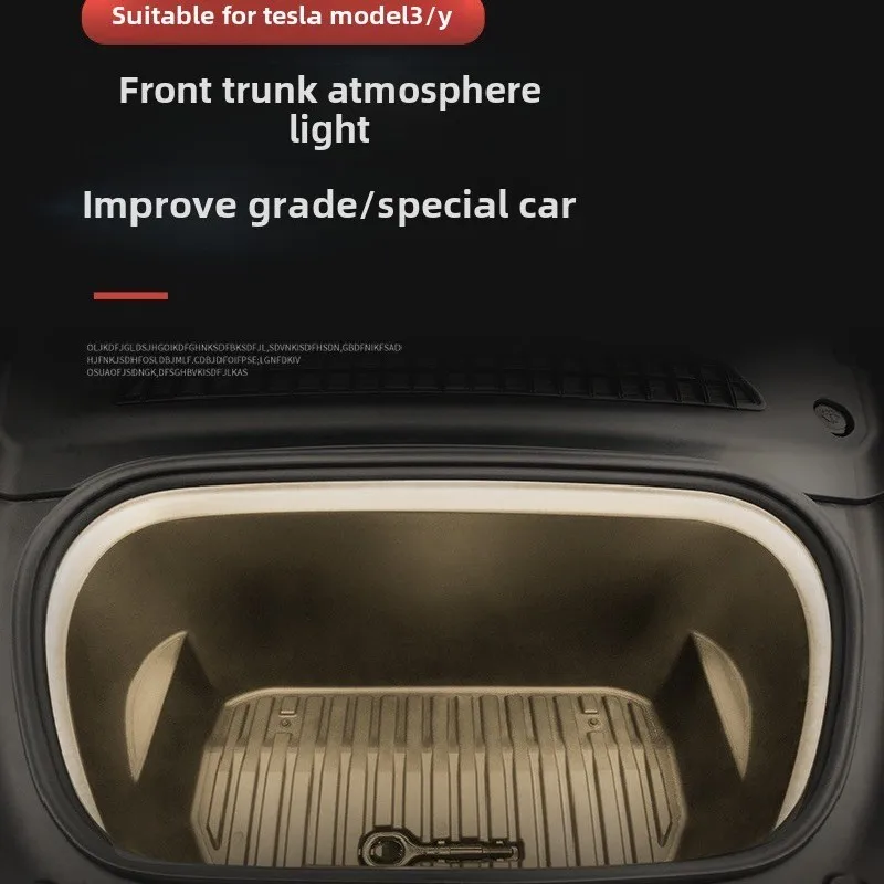 

Car Front Trunk Atmosphere Lamps Flexible Silicone LED Lights Tube Decoration Bar For Tesla Model 3 Y 2021 2022 2023 Accessories
