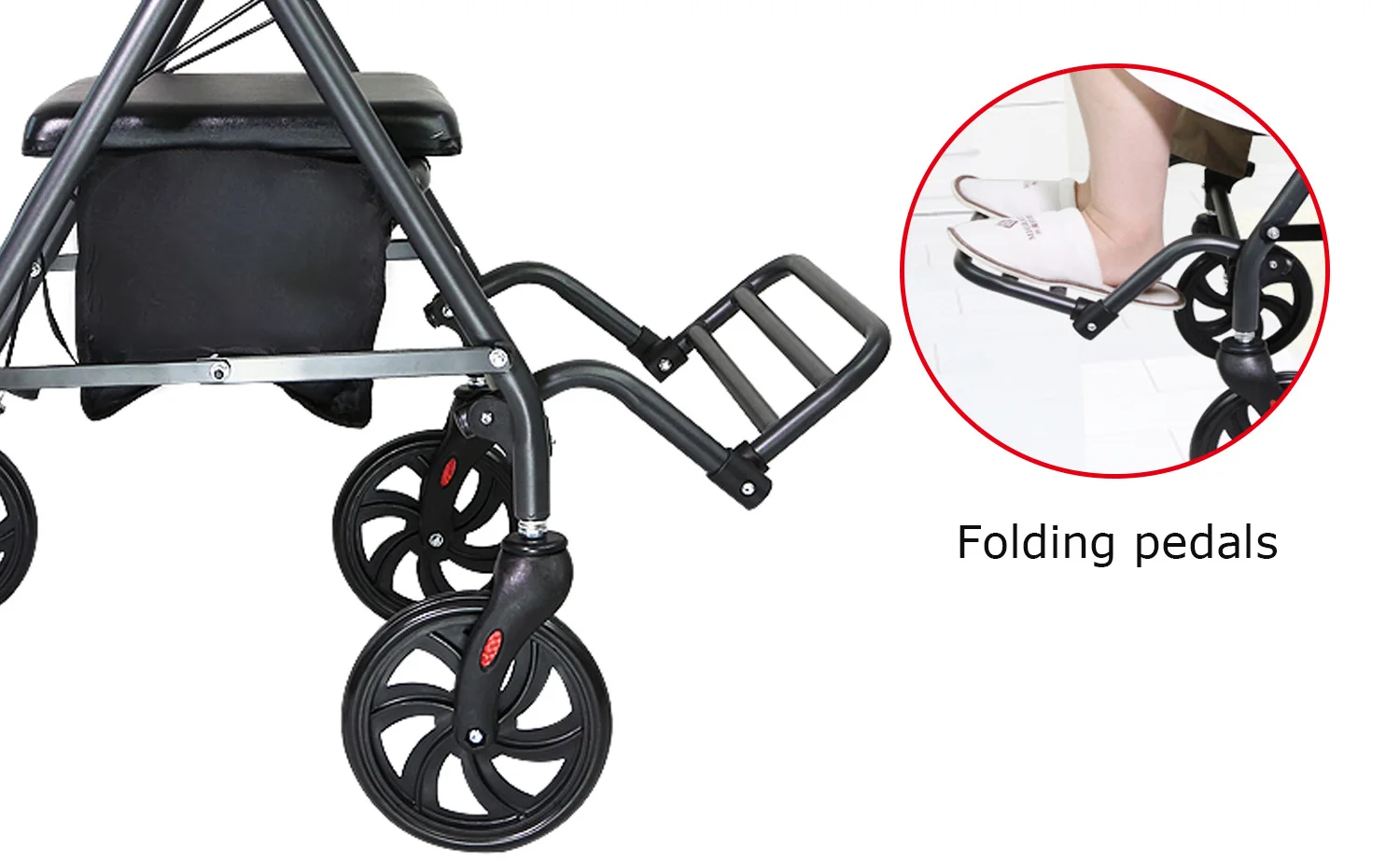Multi functional 4-wheel walker, foldable sitting style walker for the elderly, lightweight and stable
