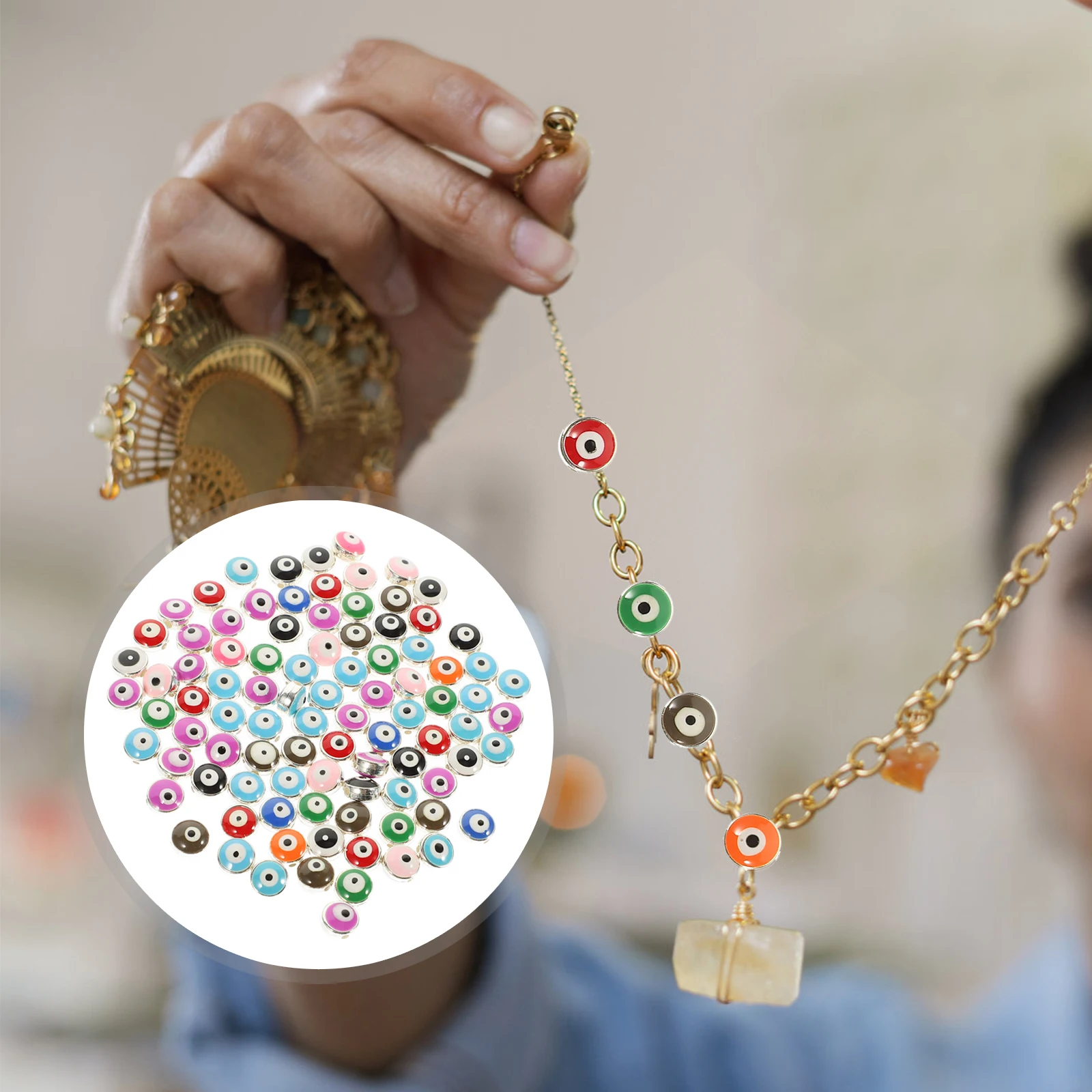 

100 шт. серебряные бусины с краями 6x8 мм, плоские ювелирные бусины из смолы, бусины-разделители «сделай сам», ожерелье, ювелирные изделия, аксессуары для рукоделия