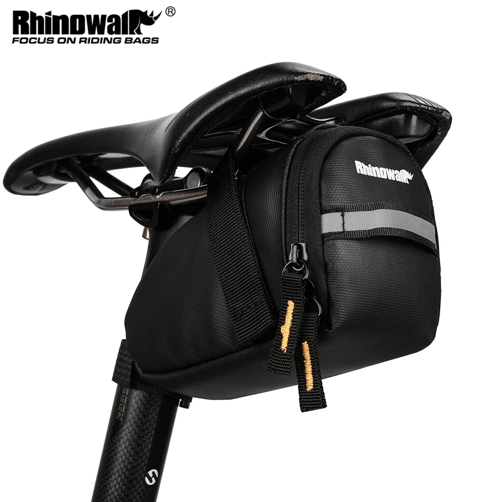 Rhinowalk Bicycle Saddle Bag Rainproof MTB Mountain Bike Rear Back Under Seat Bag Reflective Tail Bag Seatpost Cycling Storage