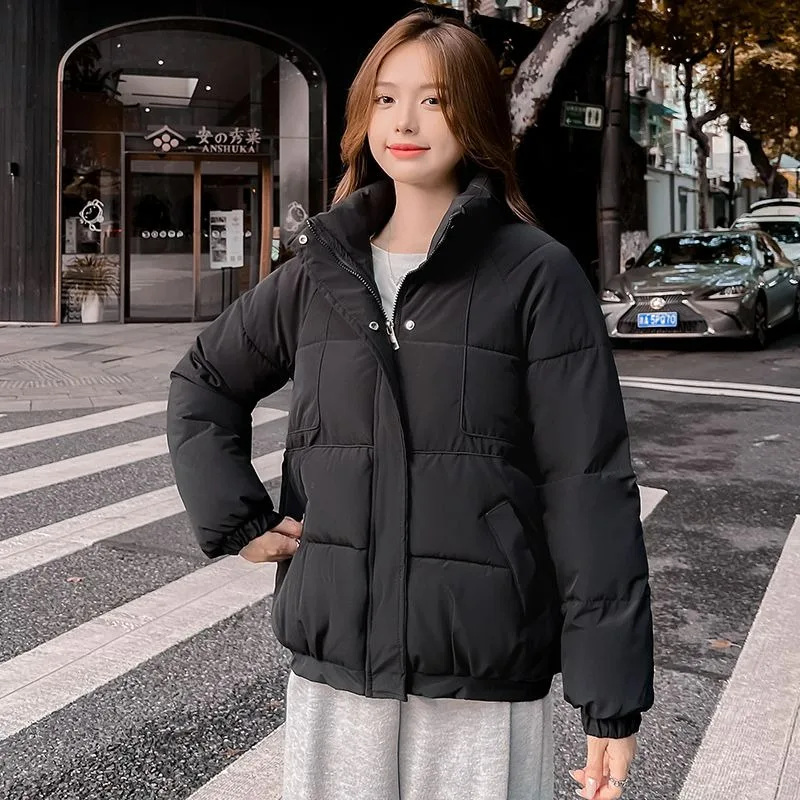 

2023 New Women Down Cotton Coat Winter Jacket Female Short Parkas Loose Thick Warm Outwear Leisure Time Versatile Overcoat