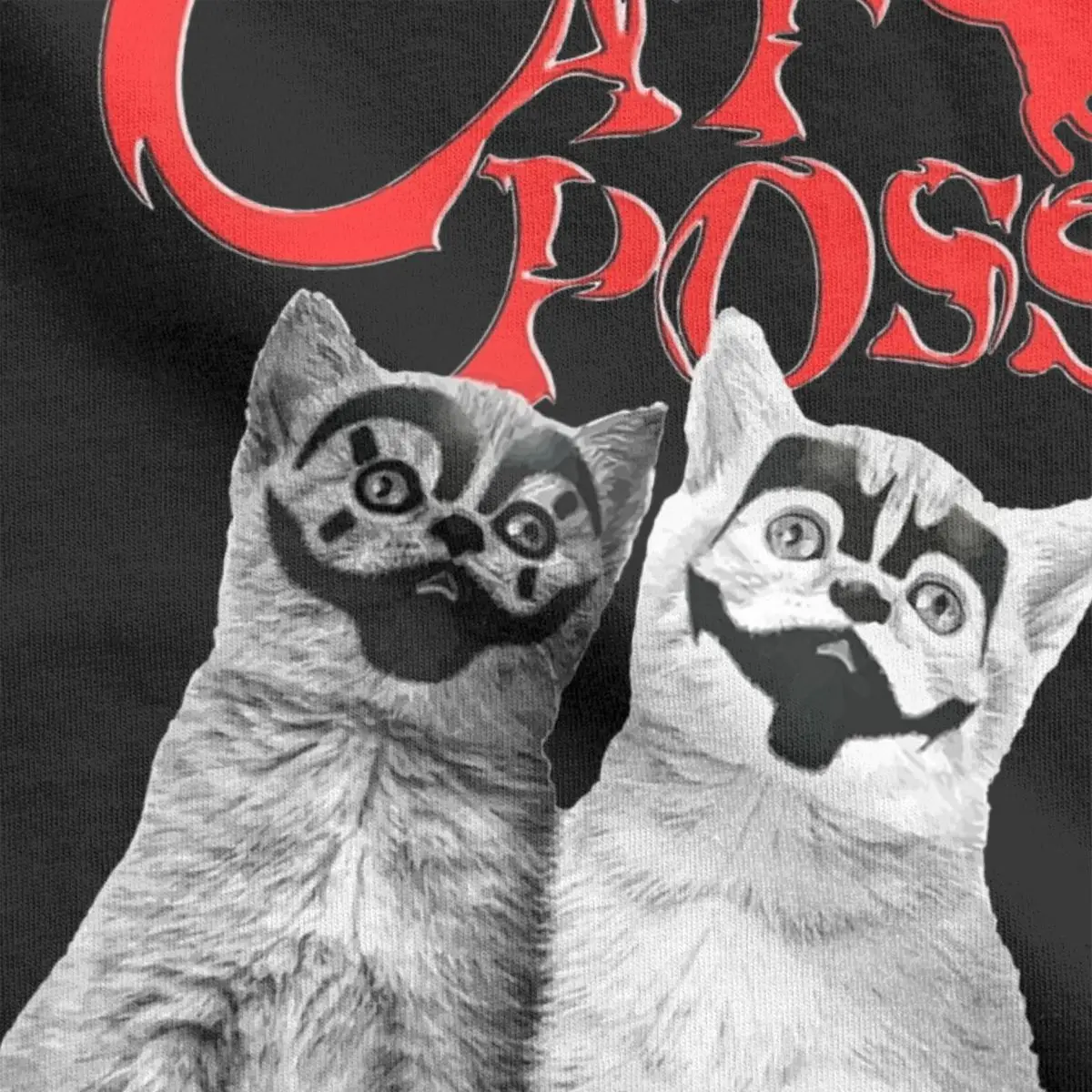 تي شيرت رجالي بأكمام قصيرة برقبة دائرية ، قطن ، قطط مضحكة ، مهرجين مجانين ، قطة بوسي ، 4XL ، 5XL ، 6XL