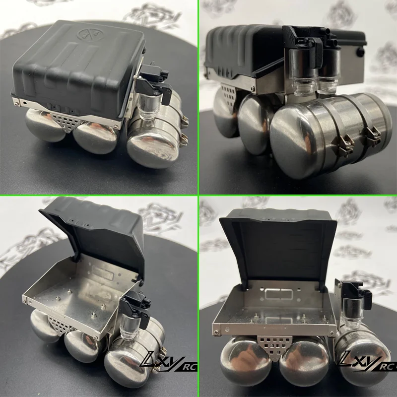 

1pcs Metal Simulation Battery Box Gas Tank for 1/14 Tamiya RC Truck SCANIA 770S R620 VOLVO BENZ Arocs MAN TGX Car Accessories