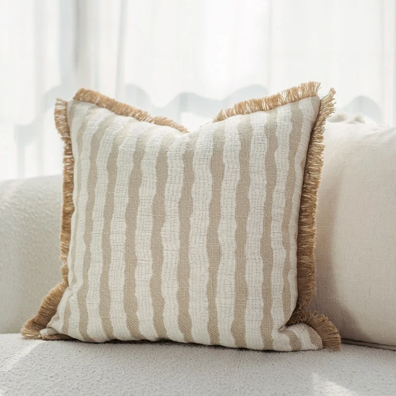Retro Brown Color Pillows Luxury Plants Jacquard Cushion Case Modern Square Decorative Pillow Cover For Sofa Chair Home Decorae