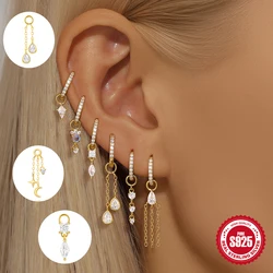ROXI Tassel Charms DIY Pendant For Earrings Necklace Women Girls 925 Sterling Silver 1PC Exquisite Zircon Jewelry Accessories