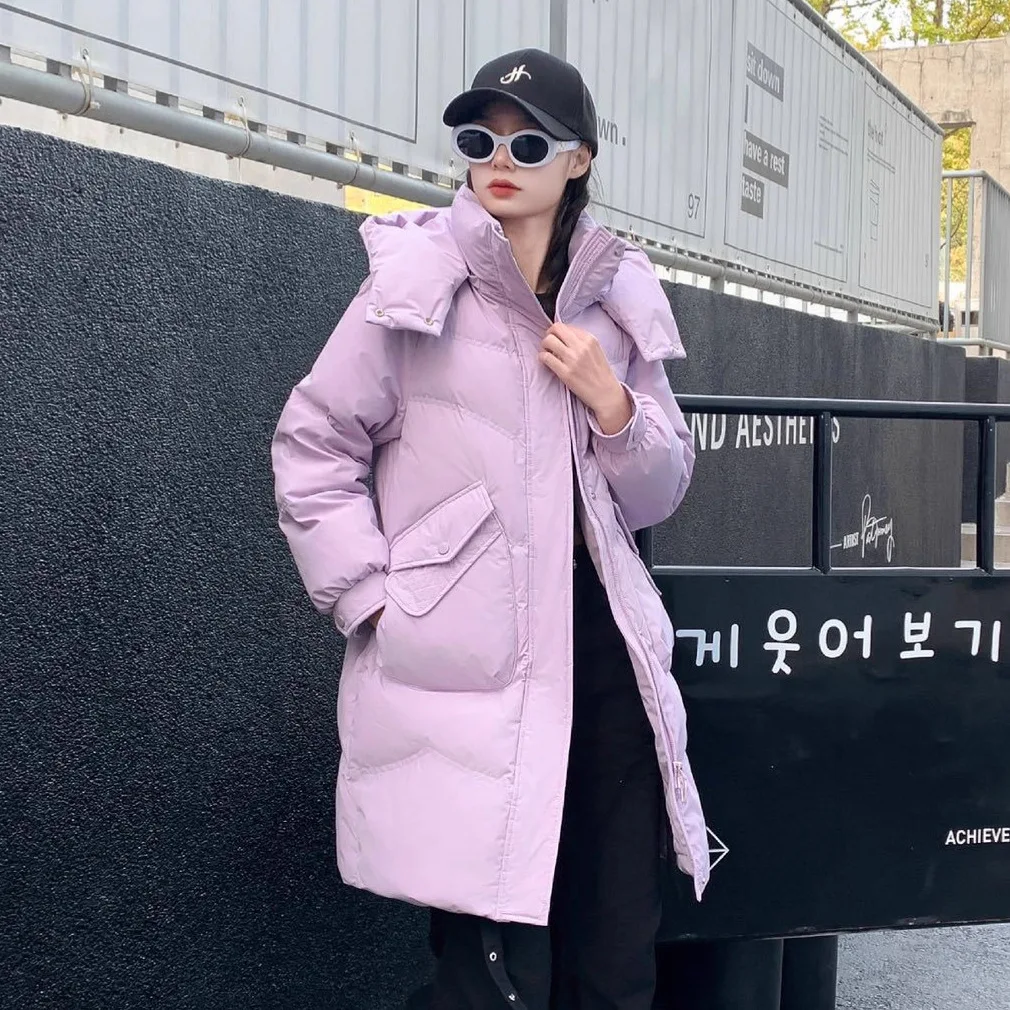 Doudoune à capuche pour femme, mode européenne d'hiver, manteau en duvet de canard blanc 90