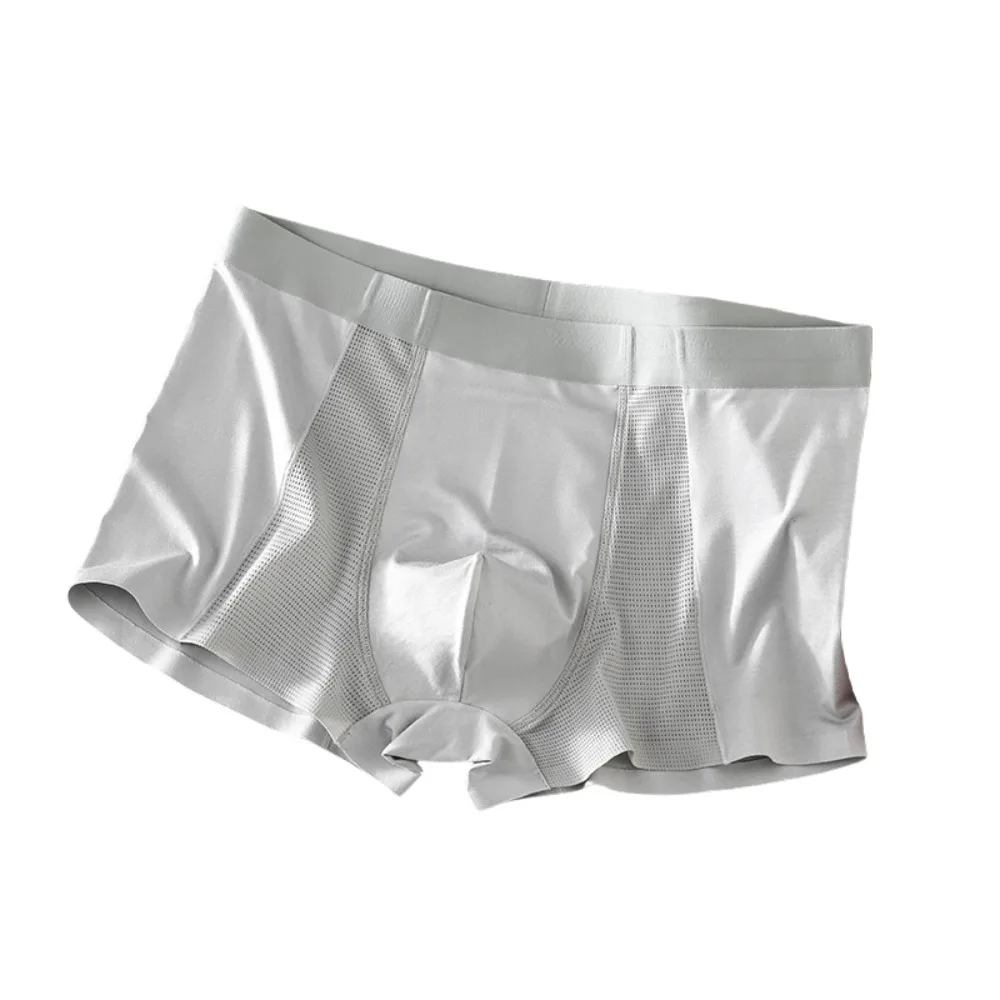 

Comfortable Flat Pants Men's Boxer Briefs Thin Seamless Underwear for Men Breathable Mesh Ice Silk Underpants Men