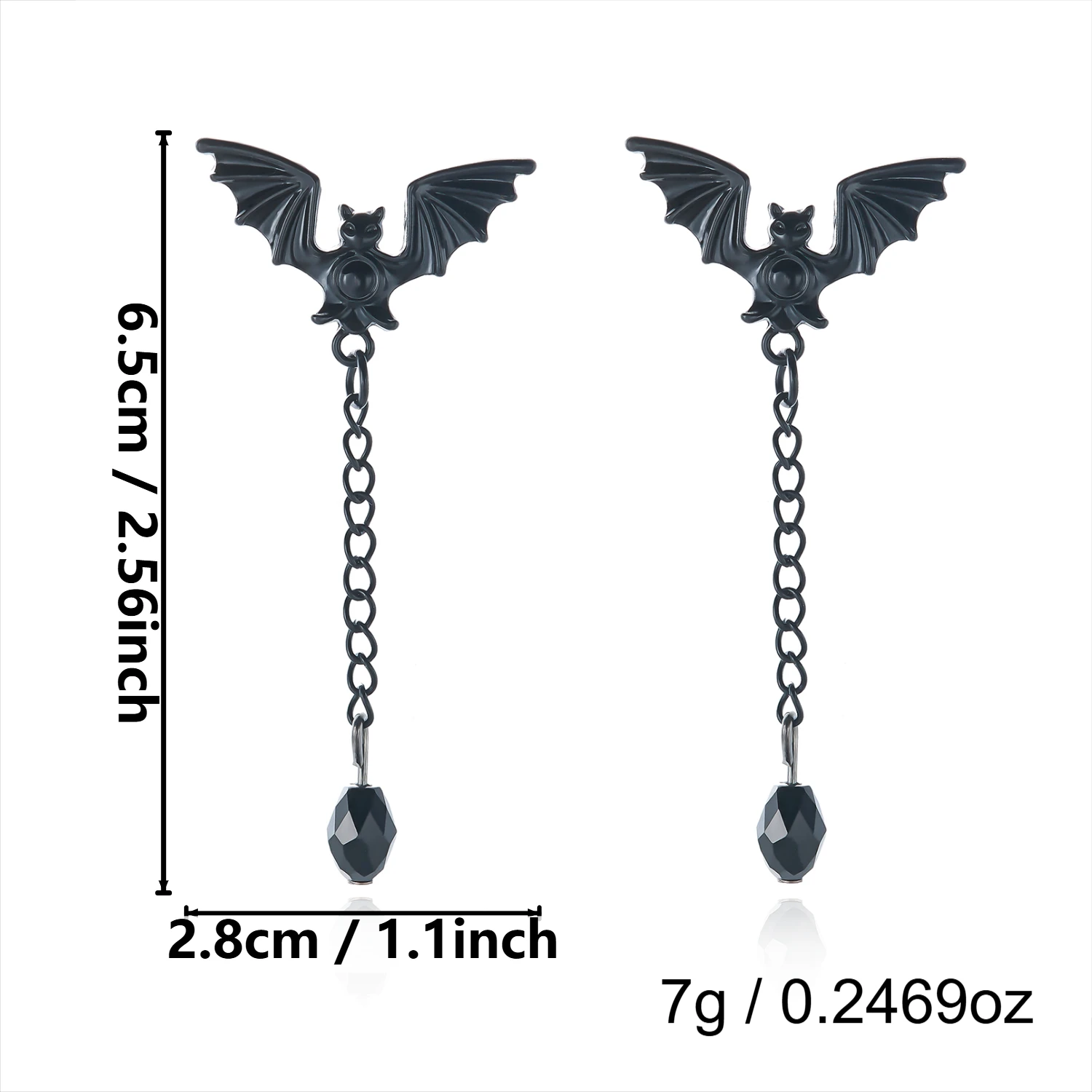 Gotische Vampir-Fledermaus Wassertropfen-Ohrringe für Damen und Herren Rote Strass Vintage Fledermaus-Ohrringe Halloween-Party-Schmuck Großhandel – Detail 11