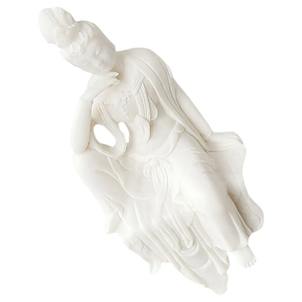 Authentic Guanyin Statue Nut Wood Carving Detailed Features Calm Demeanor Elegant Asian Decor for Living Space Meditation Room