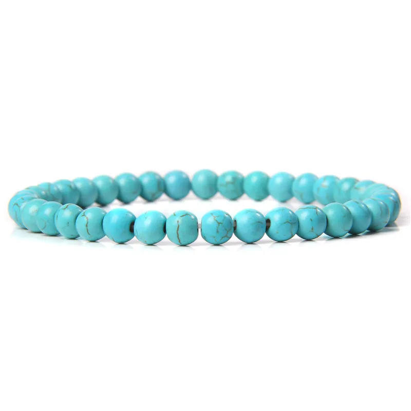 2024 New Blue Turquoises Stone Bracelet Fashion Bohemian Green Blue Turquois Charm Bangle Handmade Healing Energy Jewelry Gift