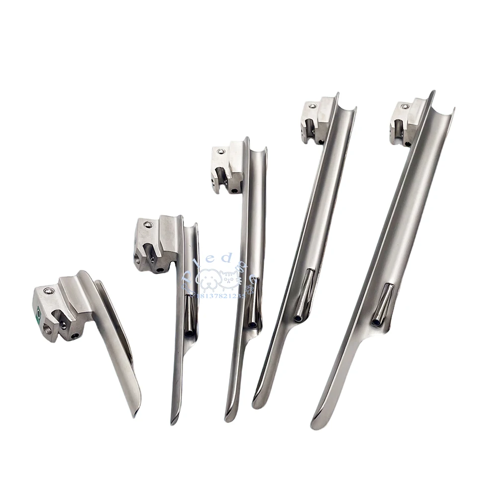 Professional Pet Cat 5 Blades Anesthesia Laryngoscope Animal Right Side Open Conventional Fiber Optic Intubation Clinic Tools