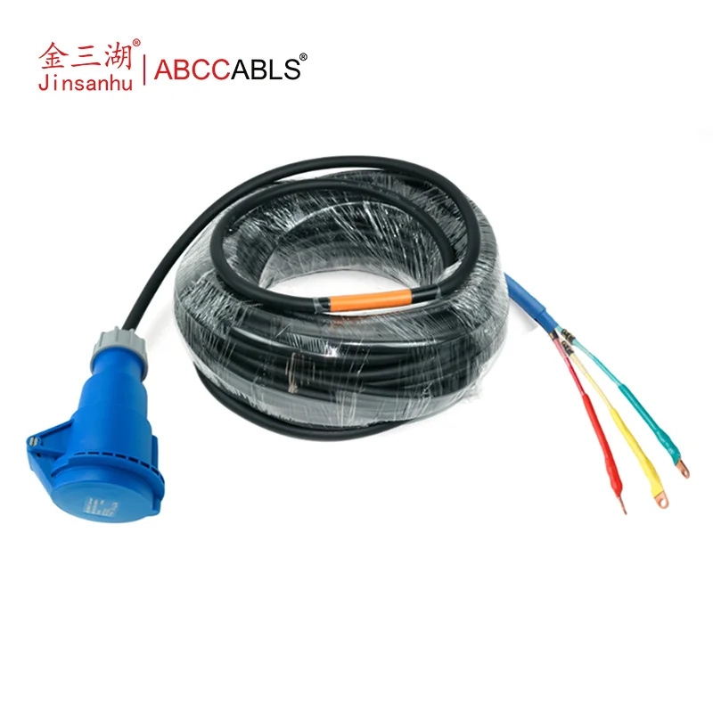 ABCCABLS 32A CEE Female to Open Wire Power Cable, IP44 Waterproof Cord with OT Terminal for Stage Light & Power Distro Box