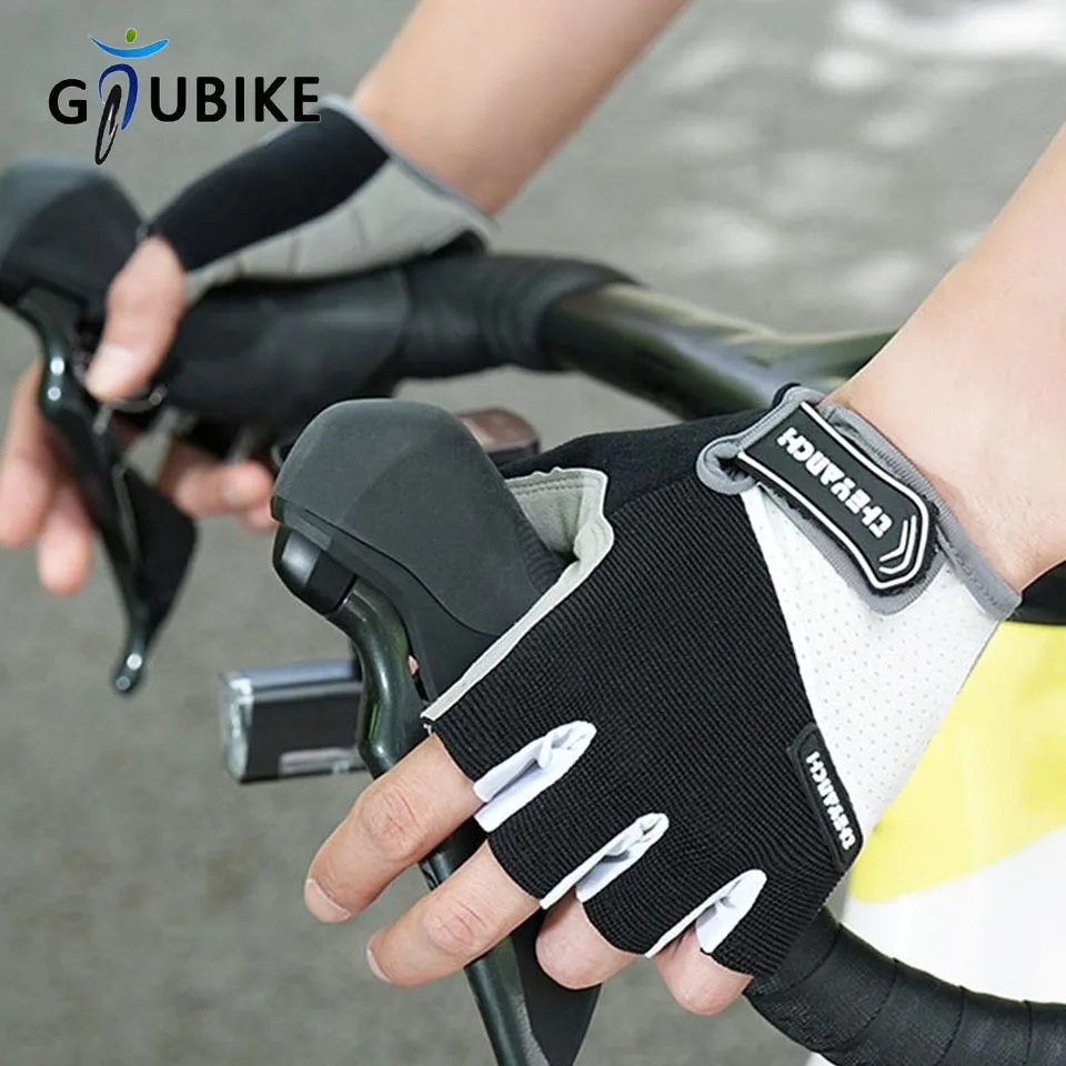 GTUBIKE 1 Paar stoßfeste GEL-Pad-Fahrradhandschuhe, halbe Finger, Sport, Widerstandsfähigkeit, für Männer und Frauen, Sommer, Fitness, MTB, Fahrradhandschuhe