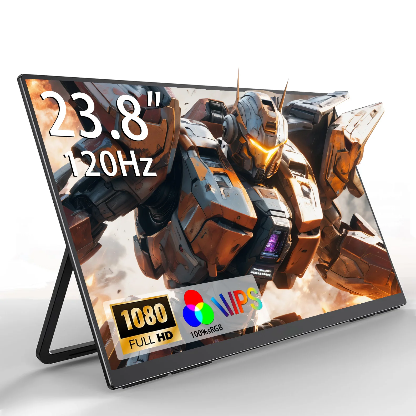Monitor portátil de 23,8 pulgadas, 300nits, 120Hz, 100% sRGB, IPS, pantalla de oficina expandible para PC, portátil, teléfono, XBox Switch Steach con miniHDMI tipo c