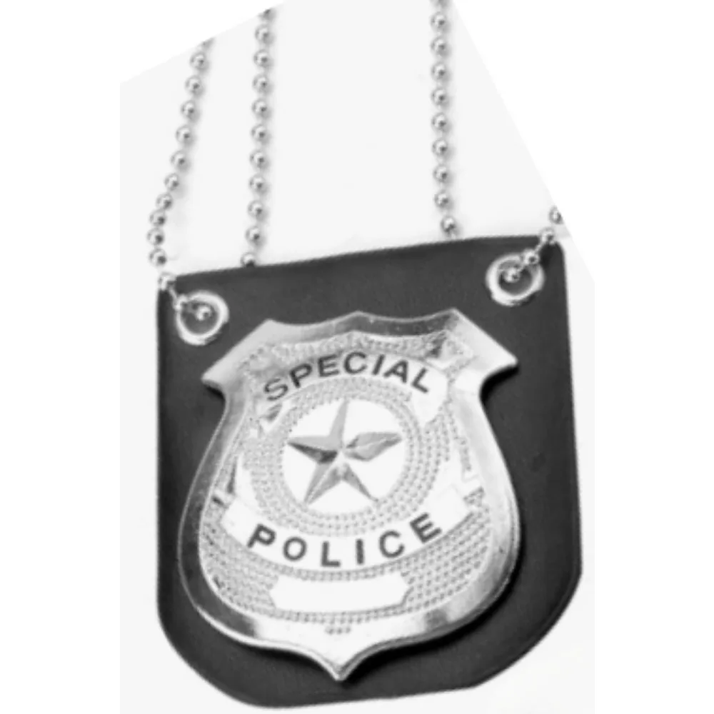 Halloween cos dress up police suit whistle metal badge badge necklace plain metal handcuffs