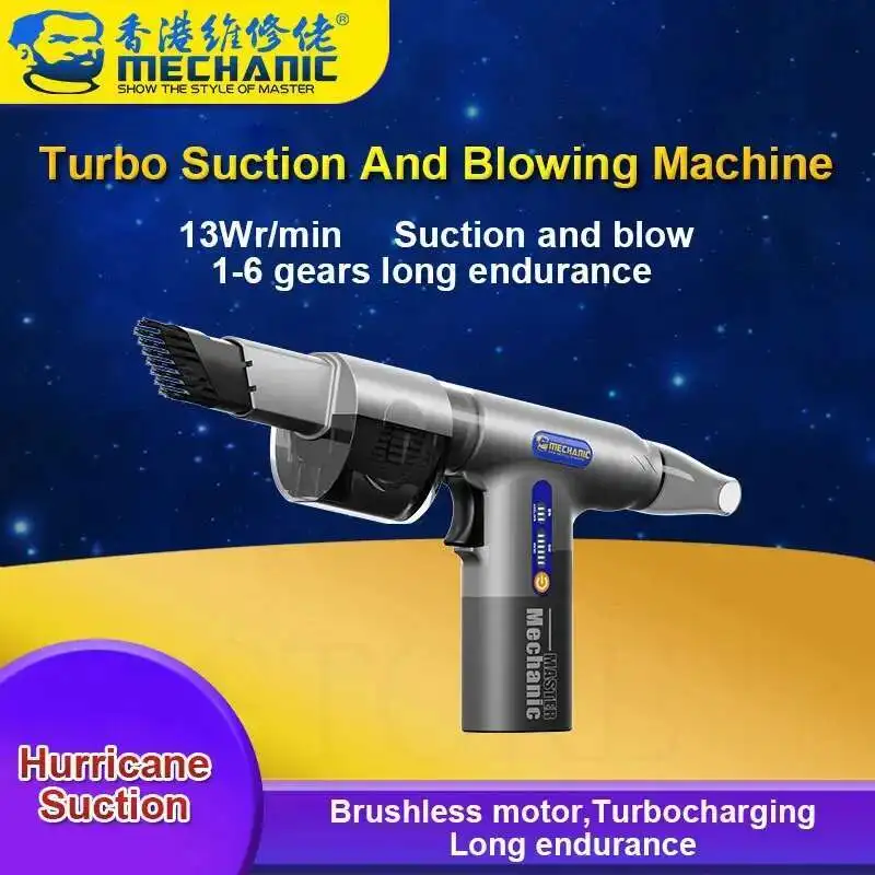Mécanicien DB10 nettoyage de la poussière du téléphone portable ordinateur carte graphique clavier aspiration et soufflage intégré Turbo ventilateur pistolet à Air