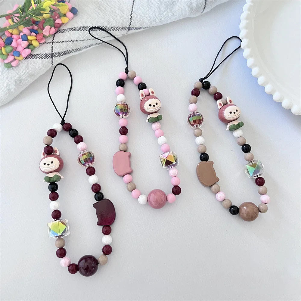 

Creative Labubu Keychain Schoolbag Pendant Cartoon Couple Cell Phone Chain Women and Men Gifts