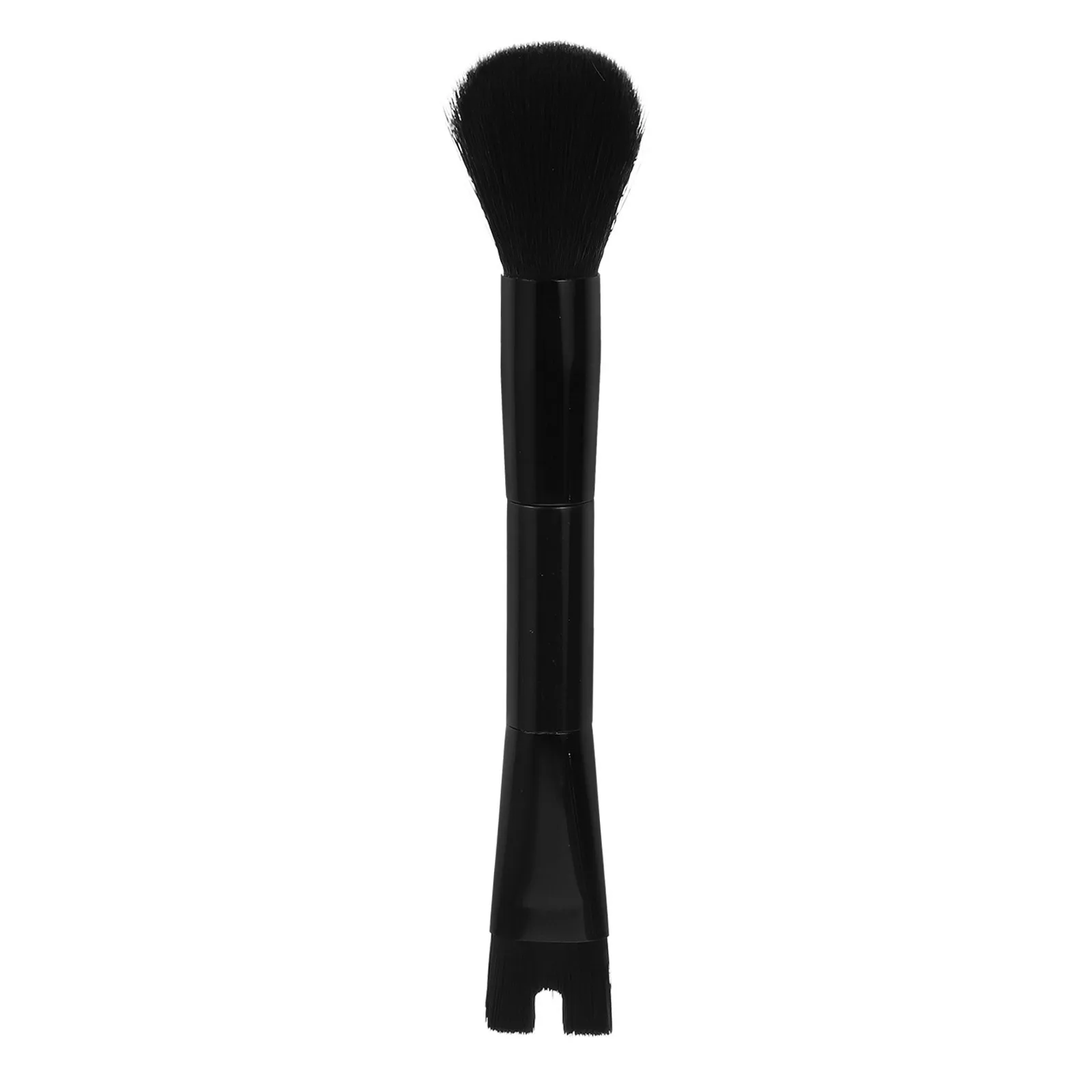 Dwustronny pędzel do konturowania nosa z miękkim włosiem do podkładu w płynie, różu, rozświetlacza, pudru, narzędzie do makijażu twarzy, czarny