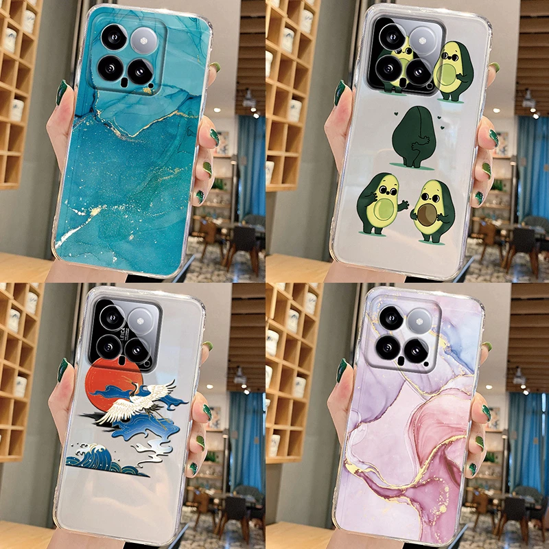 For Xiaomi 14 14T 13T Pro 13 Lite Civi2 12S 12 Lite 12T 12T Pro 11 Lite 11 Lite Ne 11T Pro 5G Red-crowned Crane Bird Clear Shell