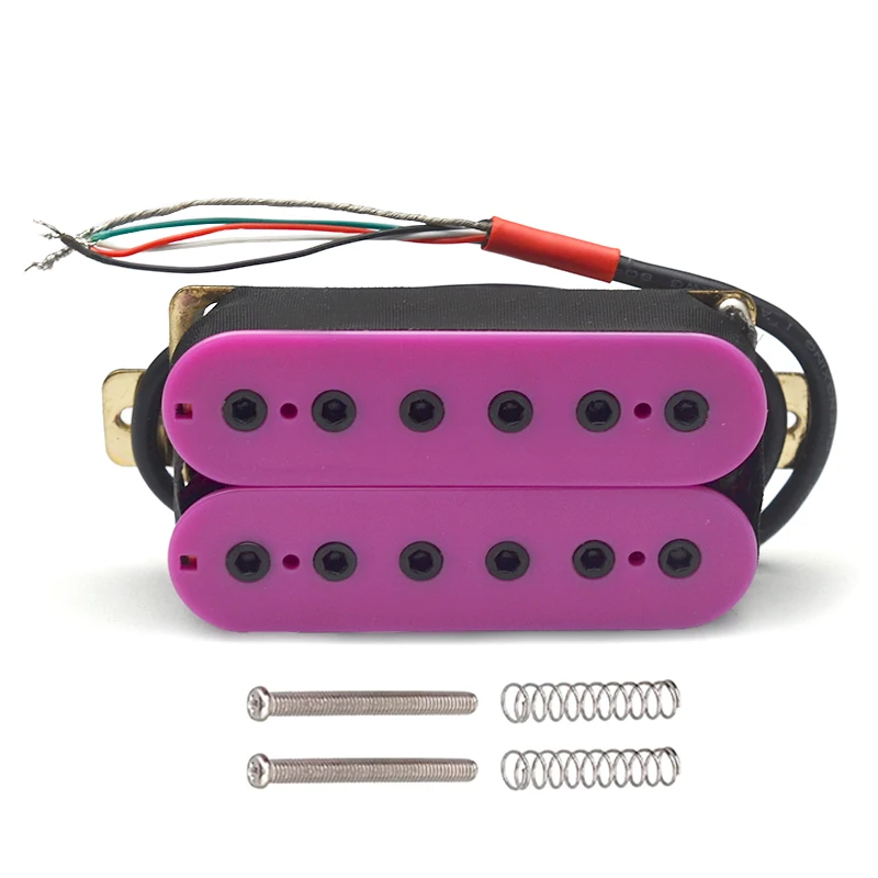 Electric Guitar 12 Adjustable Hex Screw Dual Coil Pickup for 6String Guitar Coil Splitting Pickup N7.5K/B15K Output Light Purple