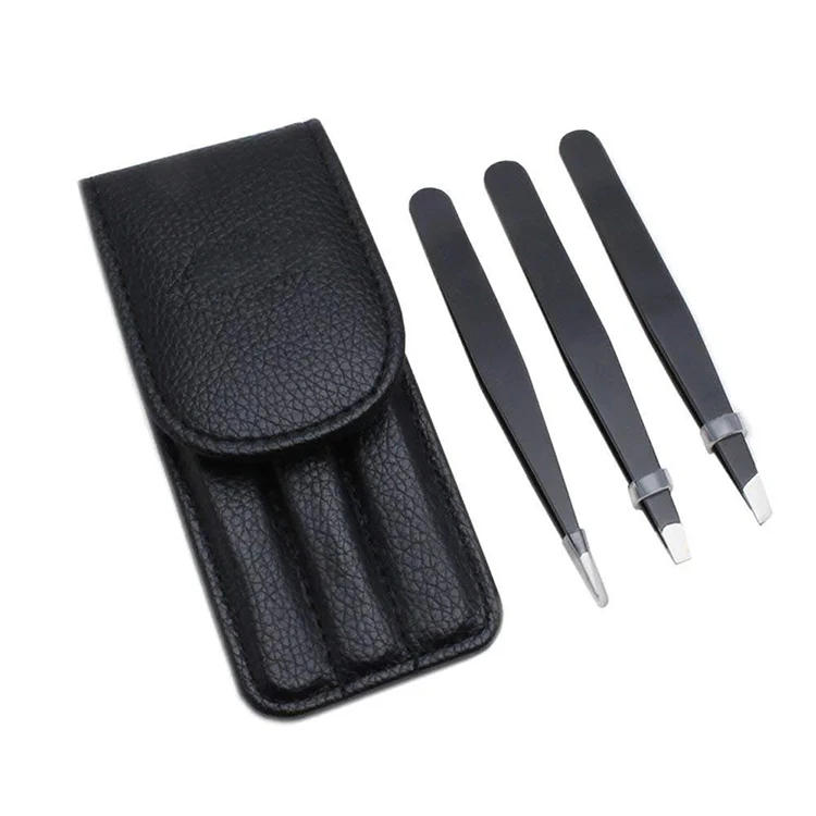 

Stainless Steel Eyebrow Tweezers Sets Reasonably Priced with Slanted/Pointed Tips for Eyelash Extension Comes in Bag Packaging