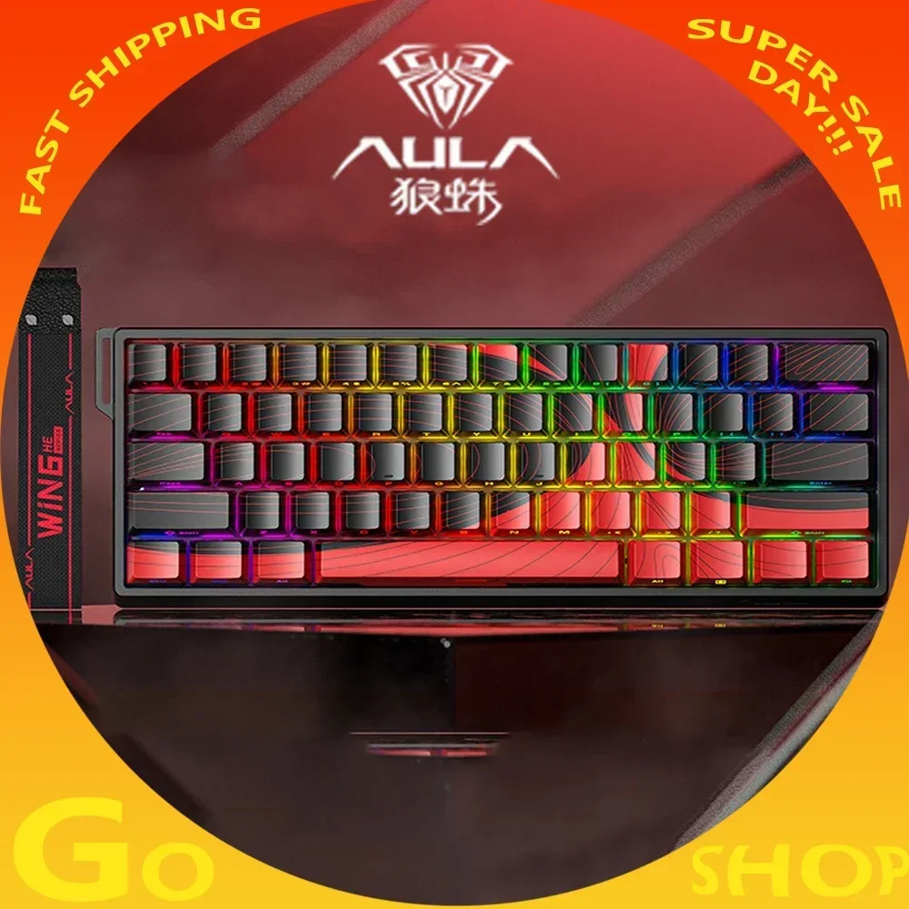 Aula Win 60/68He Magnetic Switch 8k Keyboard Wired Win60 68 New Custom Rgb Hot Swap Rt Esports Gamer Mechanical Keyboard Gifts