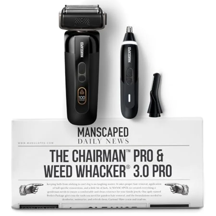 ® The Chairman™ PRO Men's Electric Foil Face Shaver and Weed Whacker® 3.0 PRO Dual-Blade Nose, Ear and Eyebrow Hair Trimmer Ski