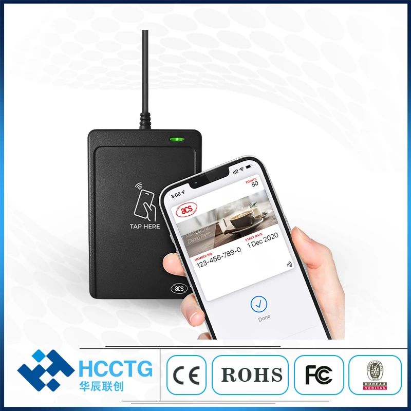 USB подключение 13,56 MHz ISO14443 Walletmate мобильный бумажник NFC Reader ACR1252U-MW
