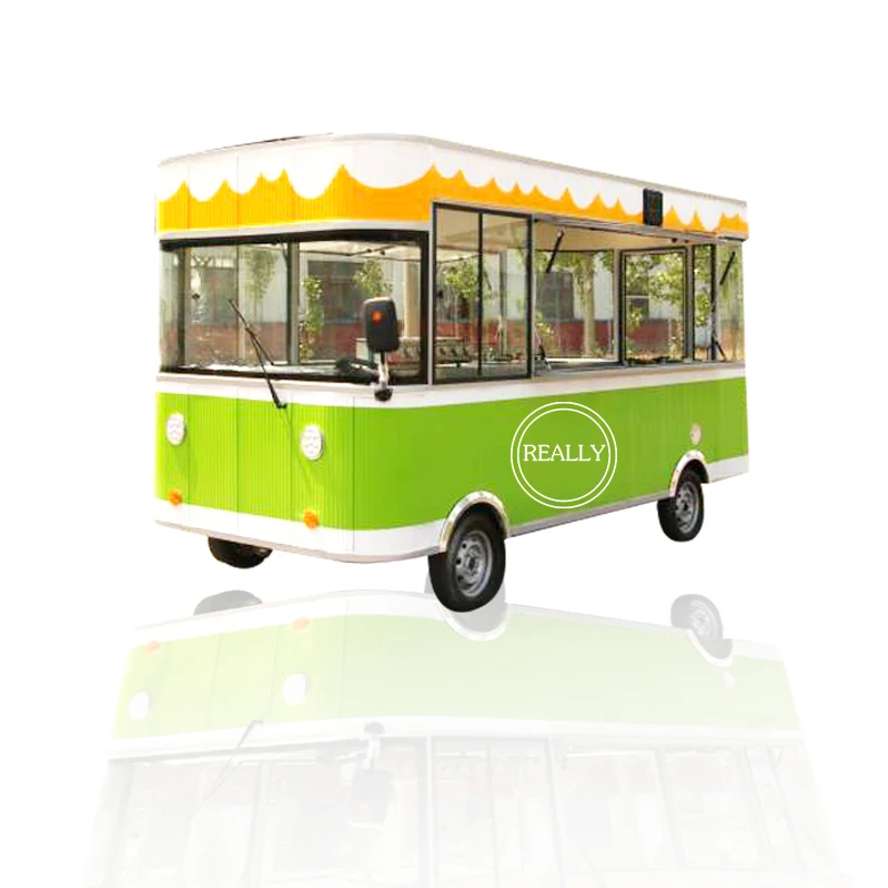 New Arrival Bus Food Truck Street Fast Food Cart Mobile Kitchen Equipment Food Kiosk Outdoor