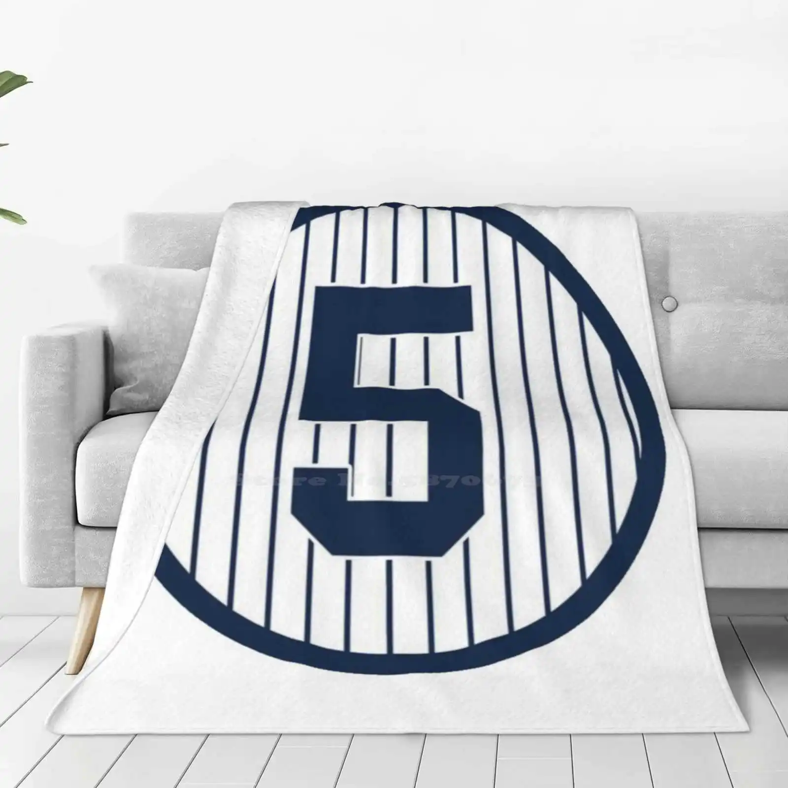 Joe Dimaggio-New York-#5 Blanket Soft Warm Travel Portable Blanket Retired Numbers Number 5 Joe Dimaggio Joltin Joe Jolting Joe