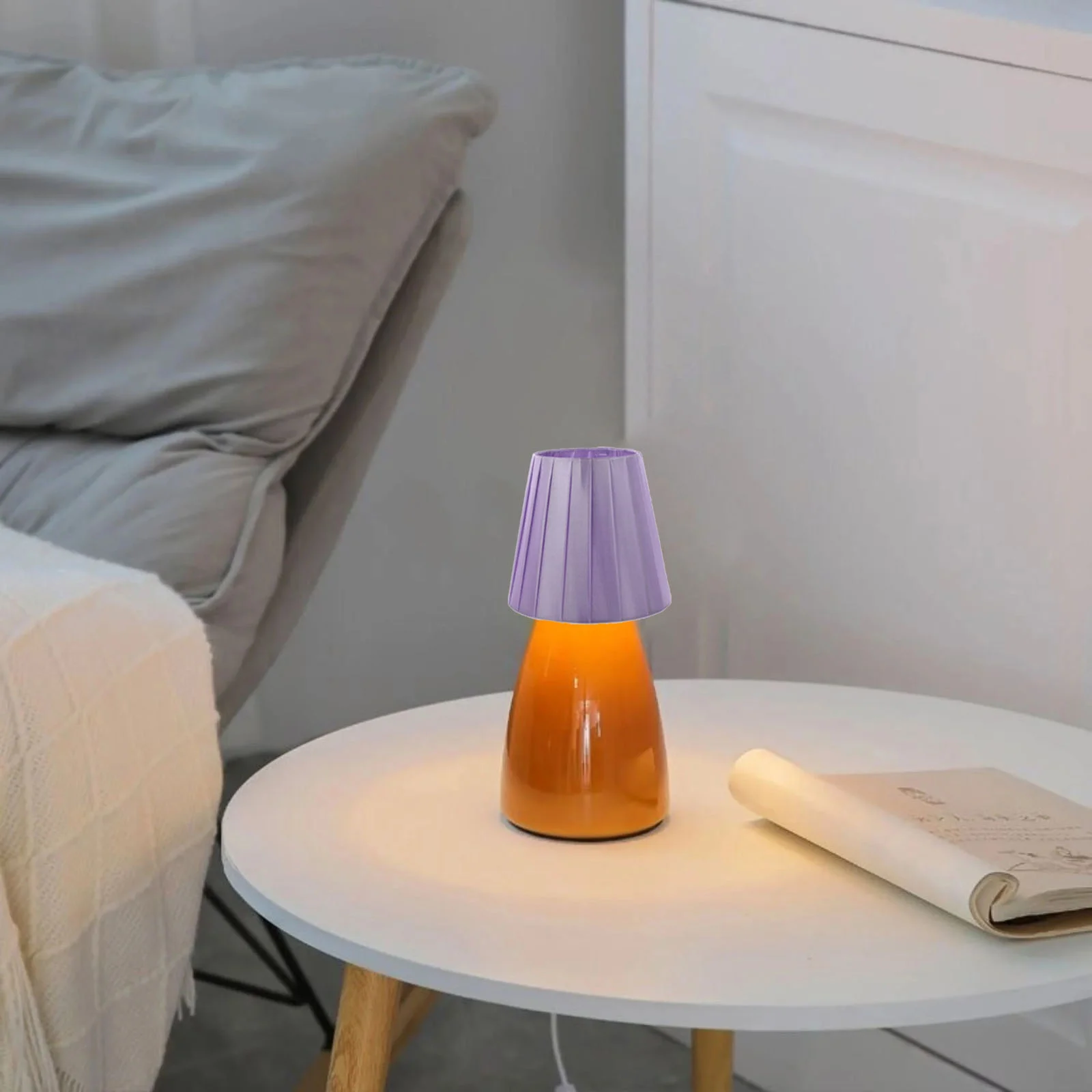 Piccola lampada da comodino Lampadina in tessuto Paralume Lampade a sospensione Copertura in stile moderno Panno rosa per bambini