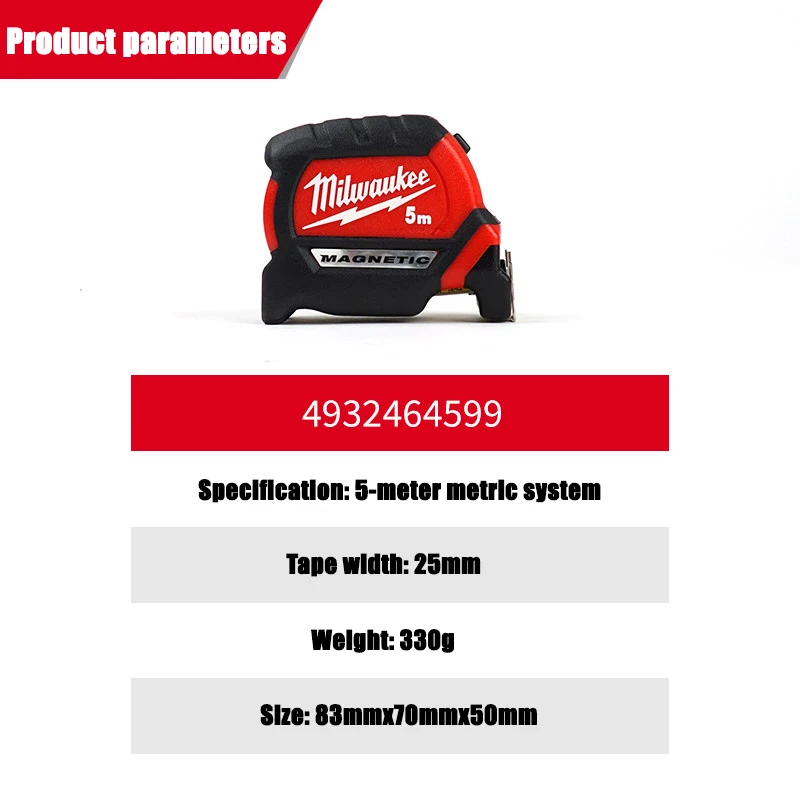 Milwaukee Advanced Magnetisches Maßband, Professionelles Messwerkzeug mit Metrischer Skala, Robustes Maßband für Bau und Heimwerker – Detail 2