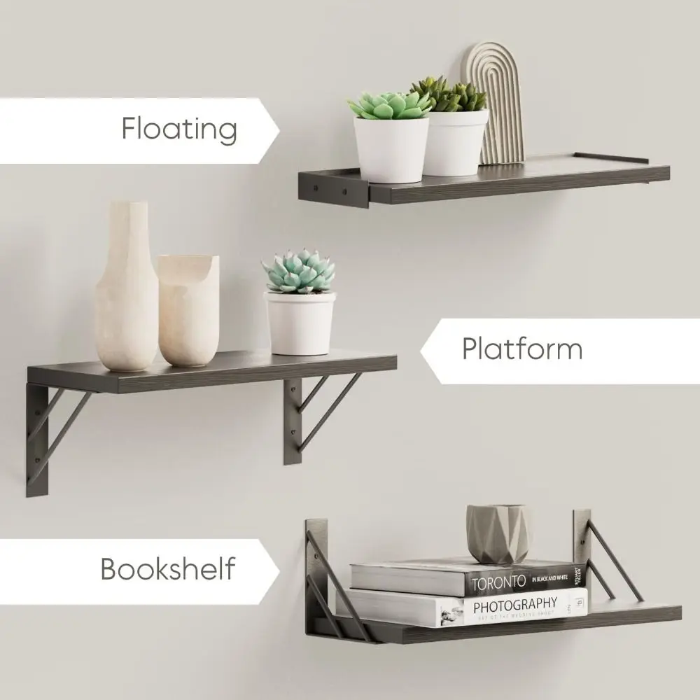 Simple Wall Mounted Floating Shelves Sturdy Versatile Storage Rack Save Space Wall Shelf Wall Decor