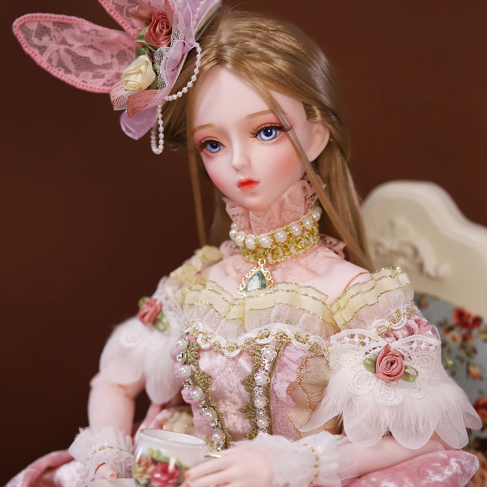 Lalka Dream Fairy 1/3 BJD 62cm w stylu dworskim, z ruchomymi stawami, elegancka i bajkowa figurka z ubraniami, butami i makijażem dla dziewczynek.
