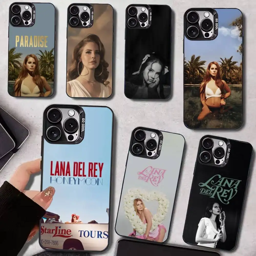 

L-Lana D-Del Rey Phone Case For iPhone17,16,15,14,13,12,11 Plus,Pro Max Black Candy Matte Shockproof Cover