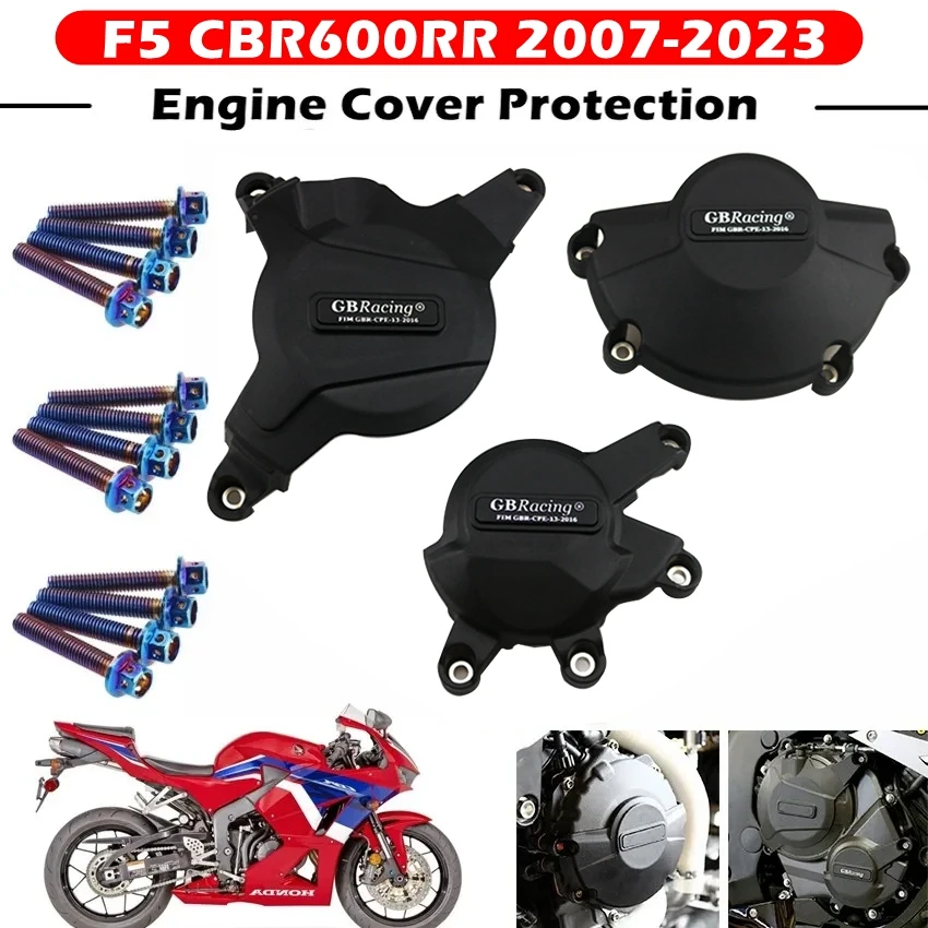 GBRacing-cubierta protectora para motor de motocicleta, funda para HONDA F5, CBR600RR, 2007-2023