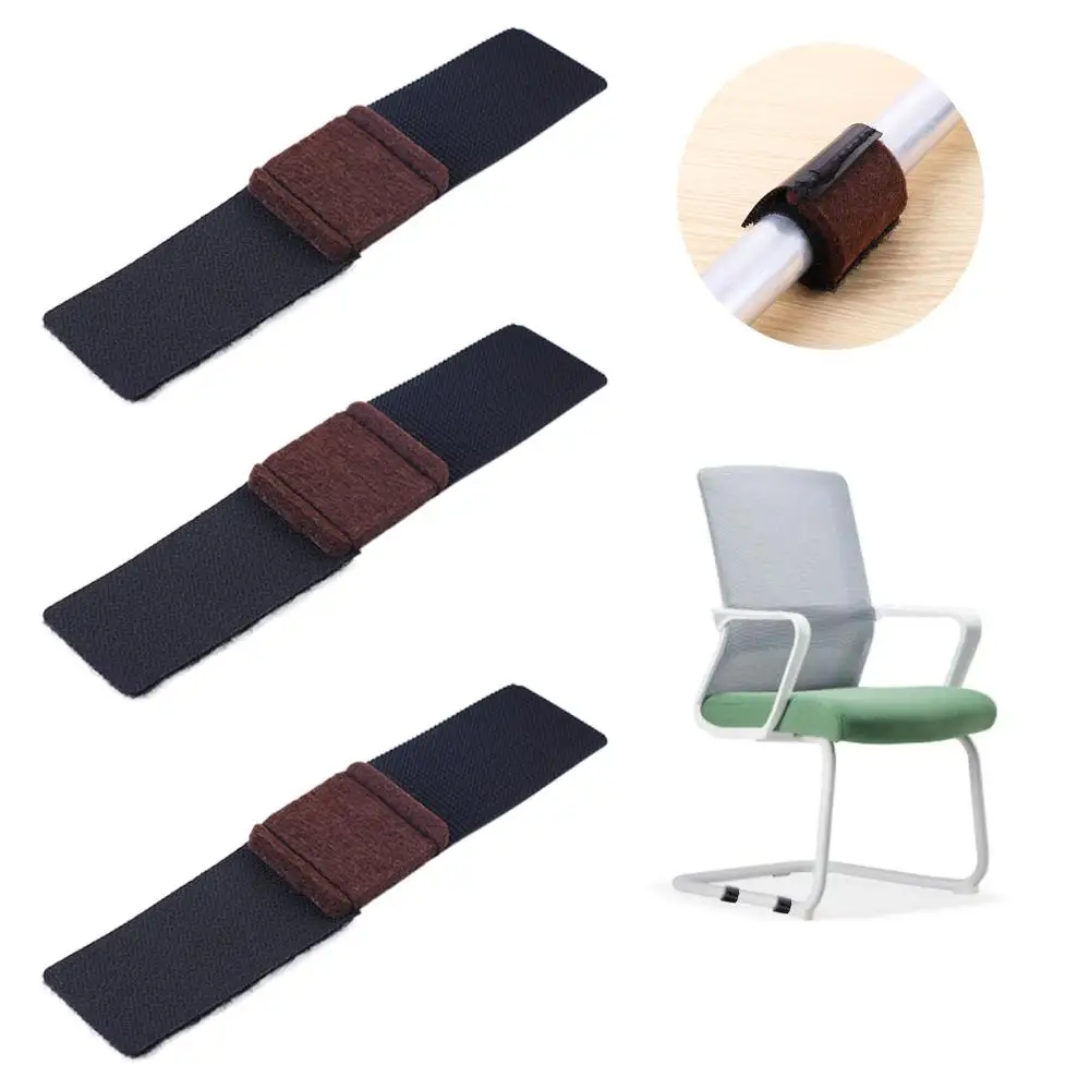 Office Chair Leg Felt Pads Covers Non-Slip Hook and Loop Fasteners Chair Feet Wrap Pads Protectors Hardwood Floor Glides