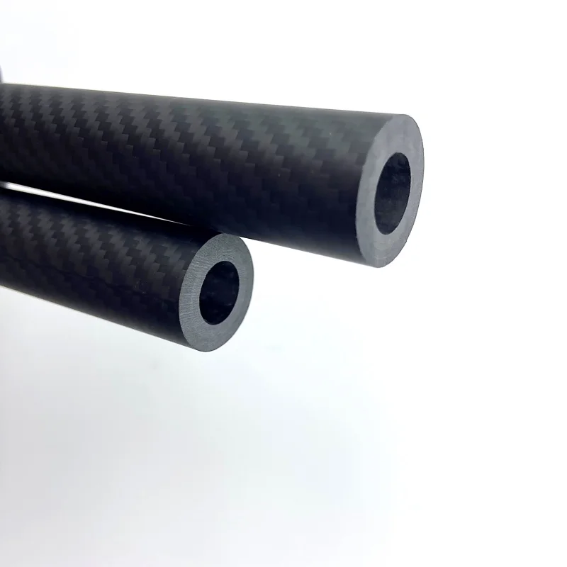 1000mm Carbon Fiber Tube Pipe for RC Airplane Parts 3K High Hardness Composite Material Matte Twill Weave Thickness 3-12mm
