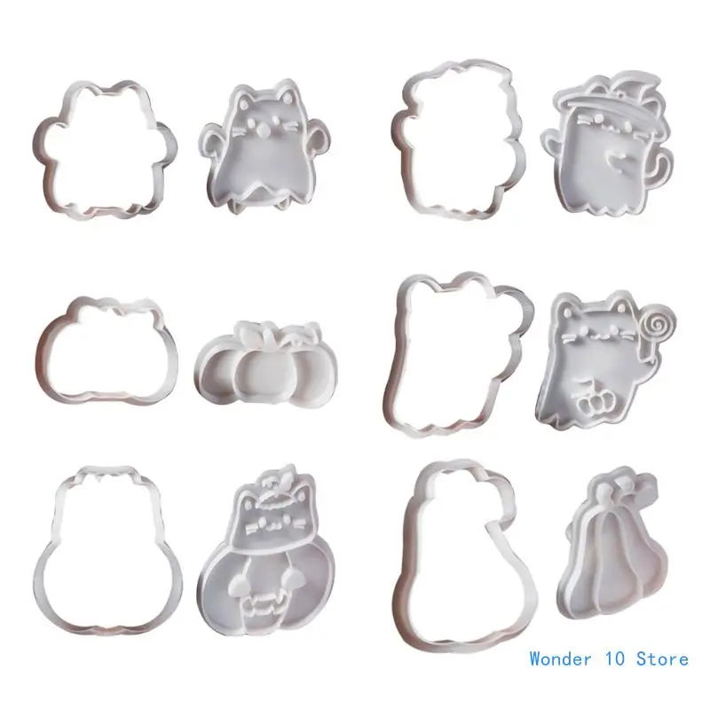 

Pack of 8 Halloween Biscuit Molds Cookie Molds Cats Biscuit Cutter Cookie Tool Present for Baking Enthusiasts